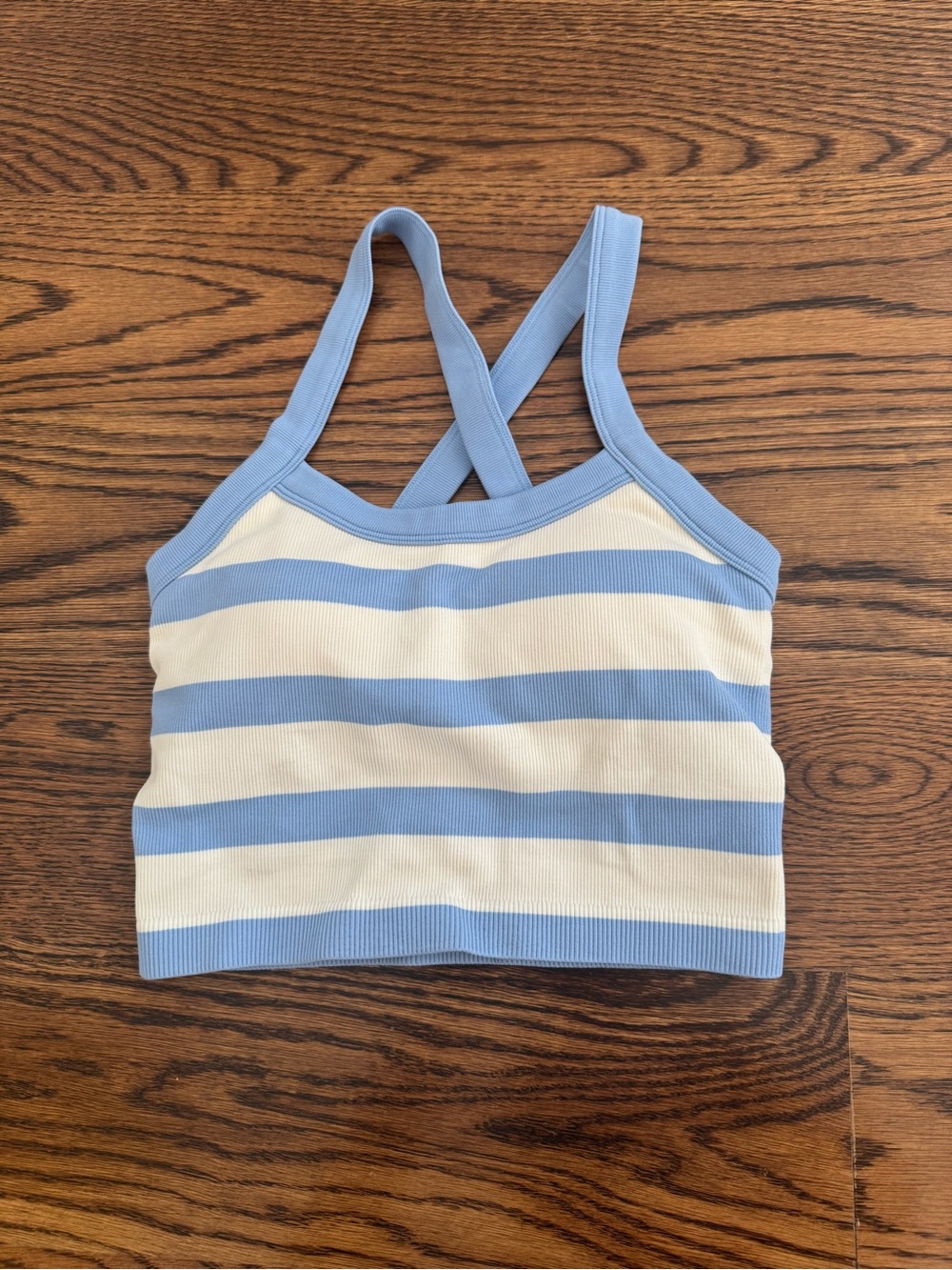 Target Striped Blue and White Cropped Tank Top